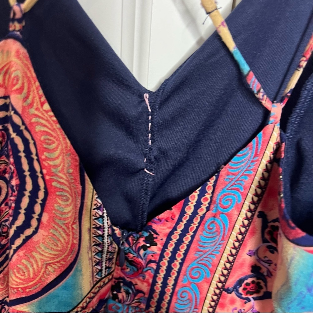 Lulu’s Boho Maxi Dress | Size L | Strappy Back | Vibrant Print - Picture 4 of 6